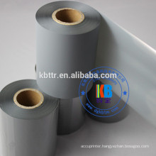 Zebra printer grey resin barcode ribbon for transparent Vinyl PVC label